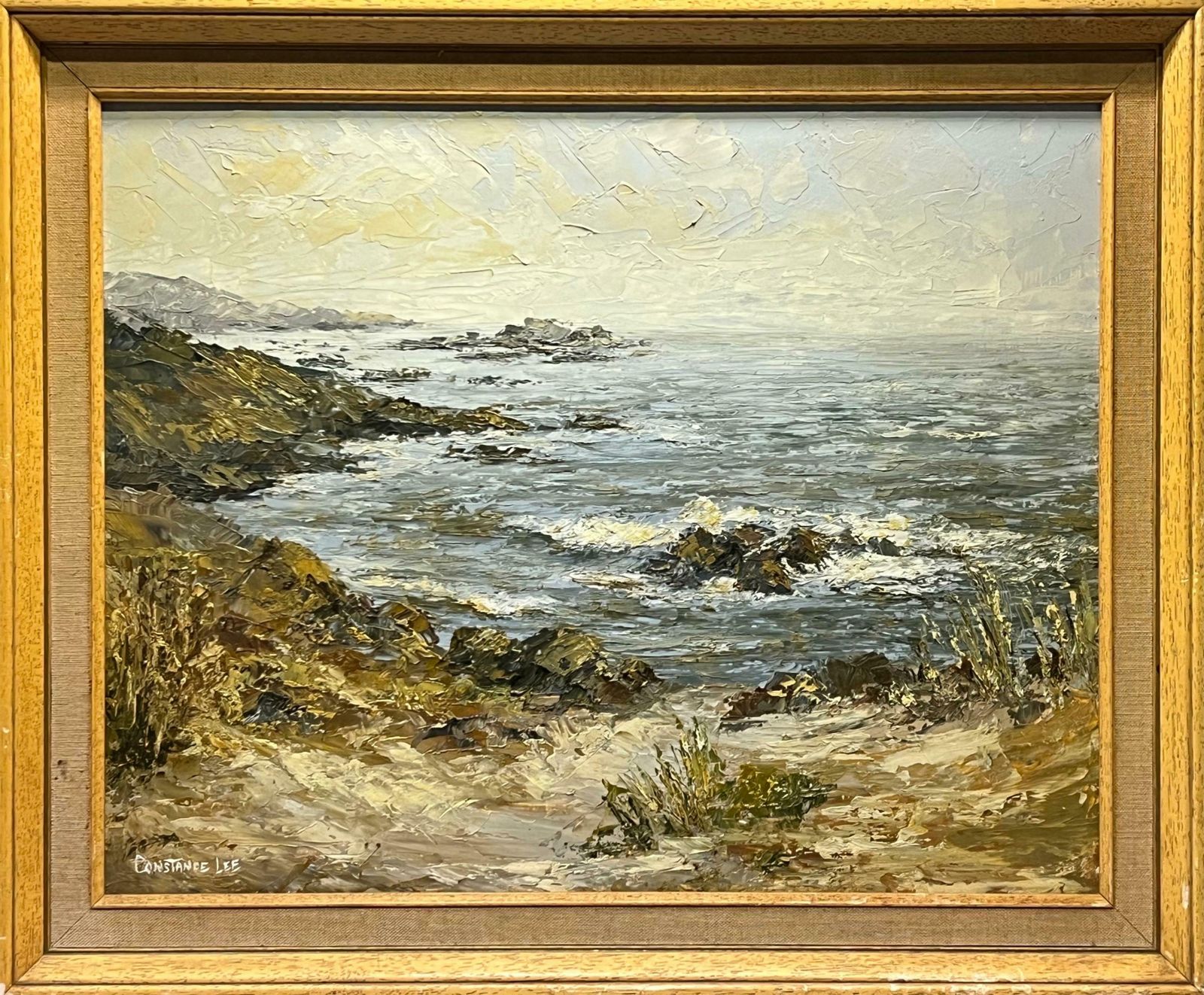 Constance Lee Californian Coastline Seascape Landscape Impasto Painting By 20th Century Artist 1972