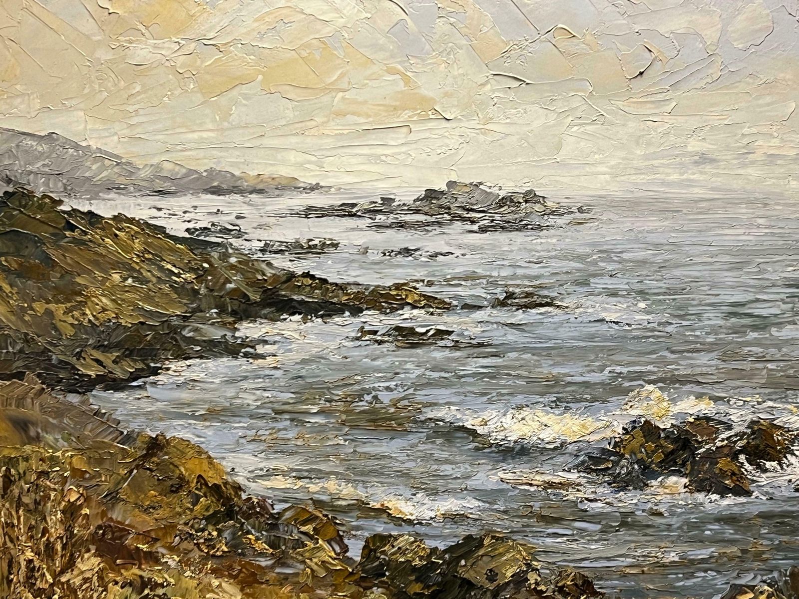 Constance Lee Californian Coastline Seascape Landscape Impasto Painting By 20th Century Artist 1972 photo Art