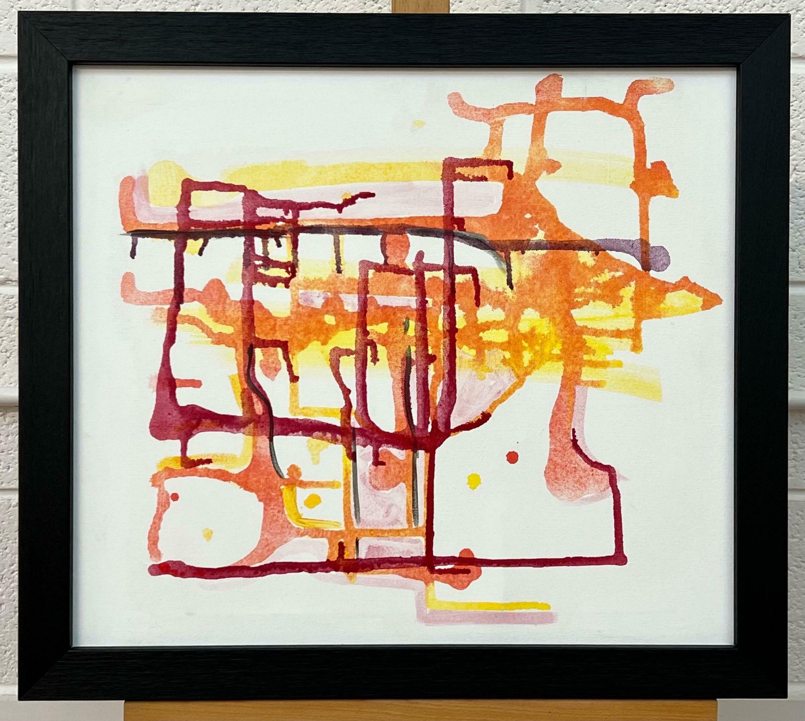Angela Wakefield Early Abstract Painting Red Yellow Orange On White Background By British Artist 2004 photo vinterior
