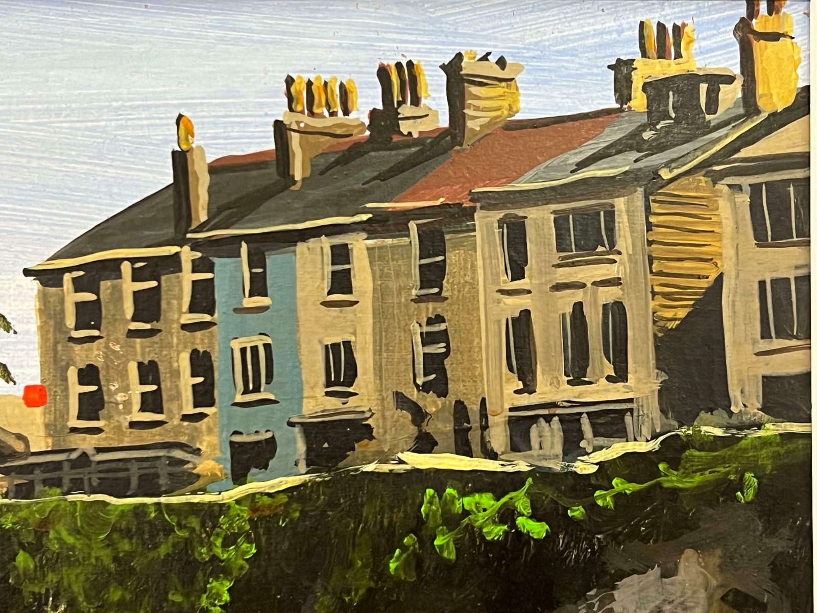 Art William Stockman Vintage 1970's Harbour Scene With Moored Boats & Figures By British Artist 1971 photo