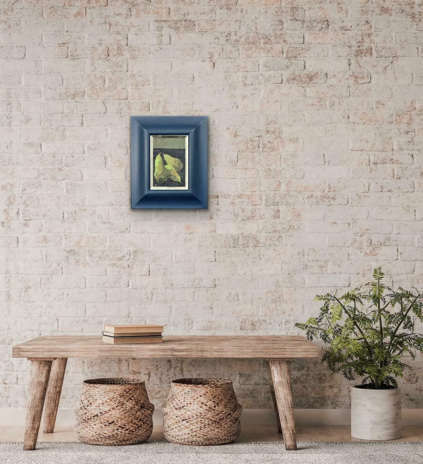 photo buy Gwilym Prichard 1931 To 2015 Welsh. Three Pears. Still Life Fruit Impasto. Oil On Canvas Board. Framed.
