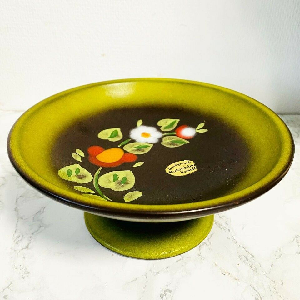 Retro Herbolzheim Keramik Etagère And Cake Dish Green photo furniture