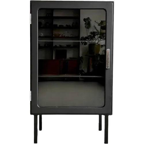 Upcycled Vintage Bruynzeel Vitrinekast Jaren 1930 Zwart Piet Zwart