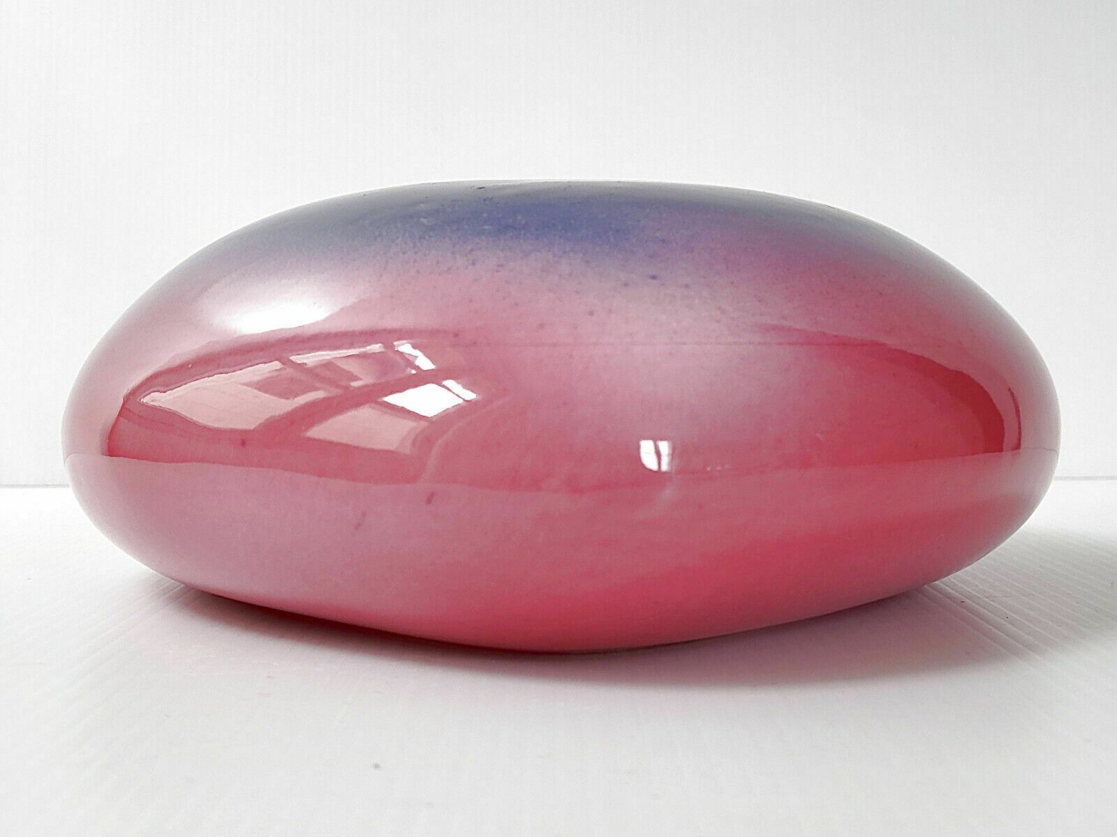 Superb Vintage Pebble Ceramic Vase Mauve & Pink Signed P. Brunet 92 photo buy