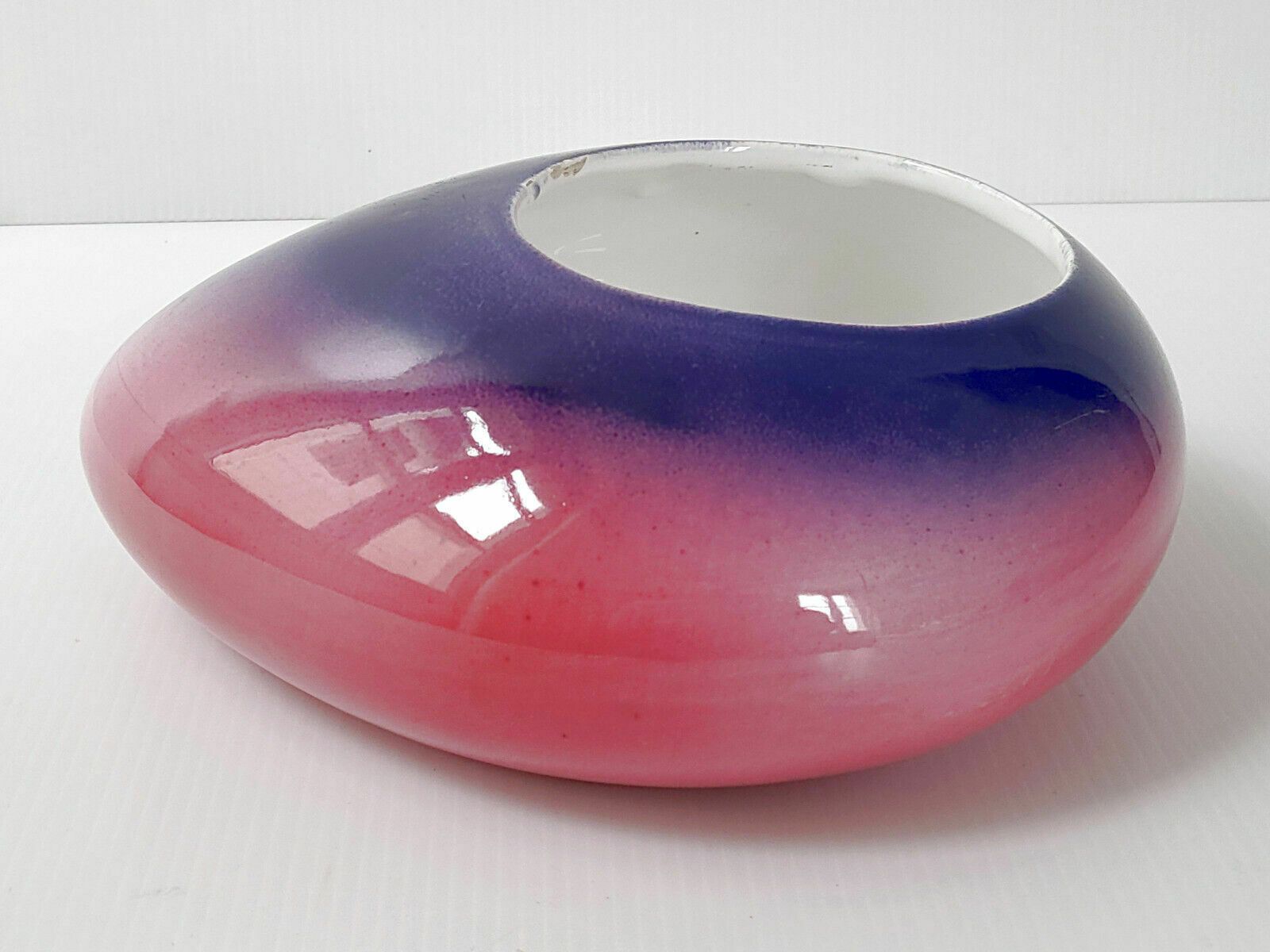 Superb Vintage Pebble Ceramic Vase Mauve & Pink Signed P. Brunet 92 photo vintage
