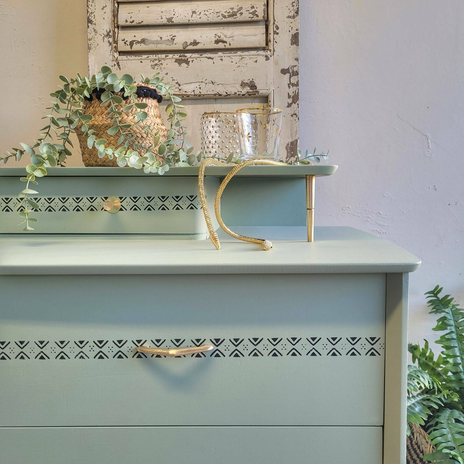 Commission Item! Green Black Chest Of Drawers   Painted Drawers  Dressing Table  Painted Drawers photo for sale