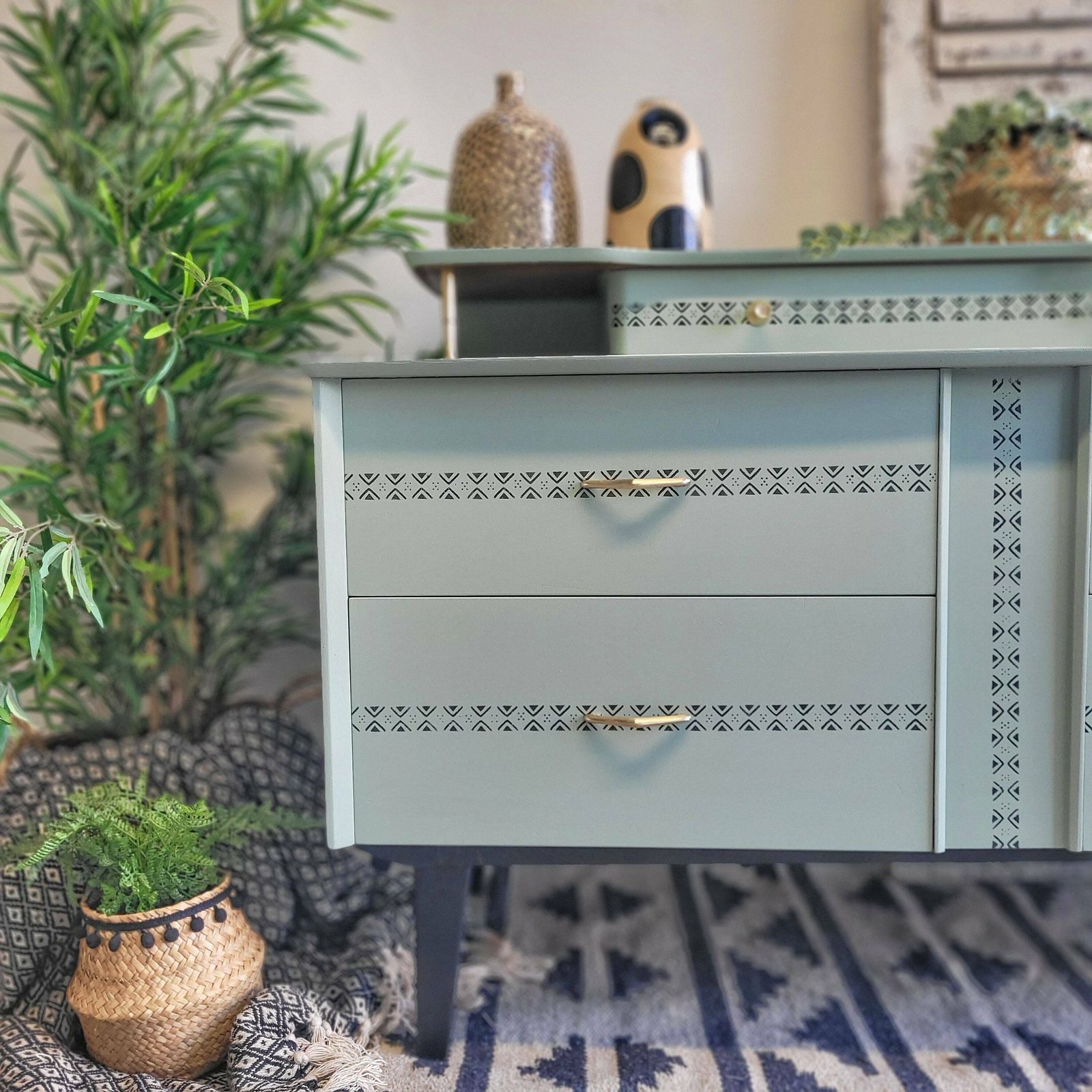 photo furniture Commission Item! Green Black Chest Of Drawers   Painted Drawers  Dressing Table  Painted Drawers