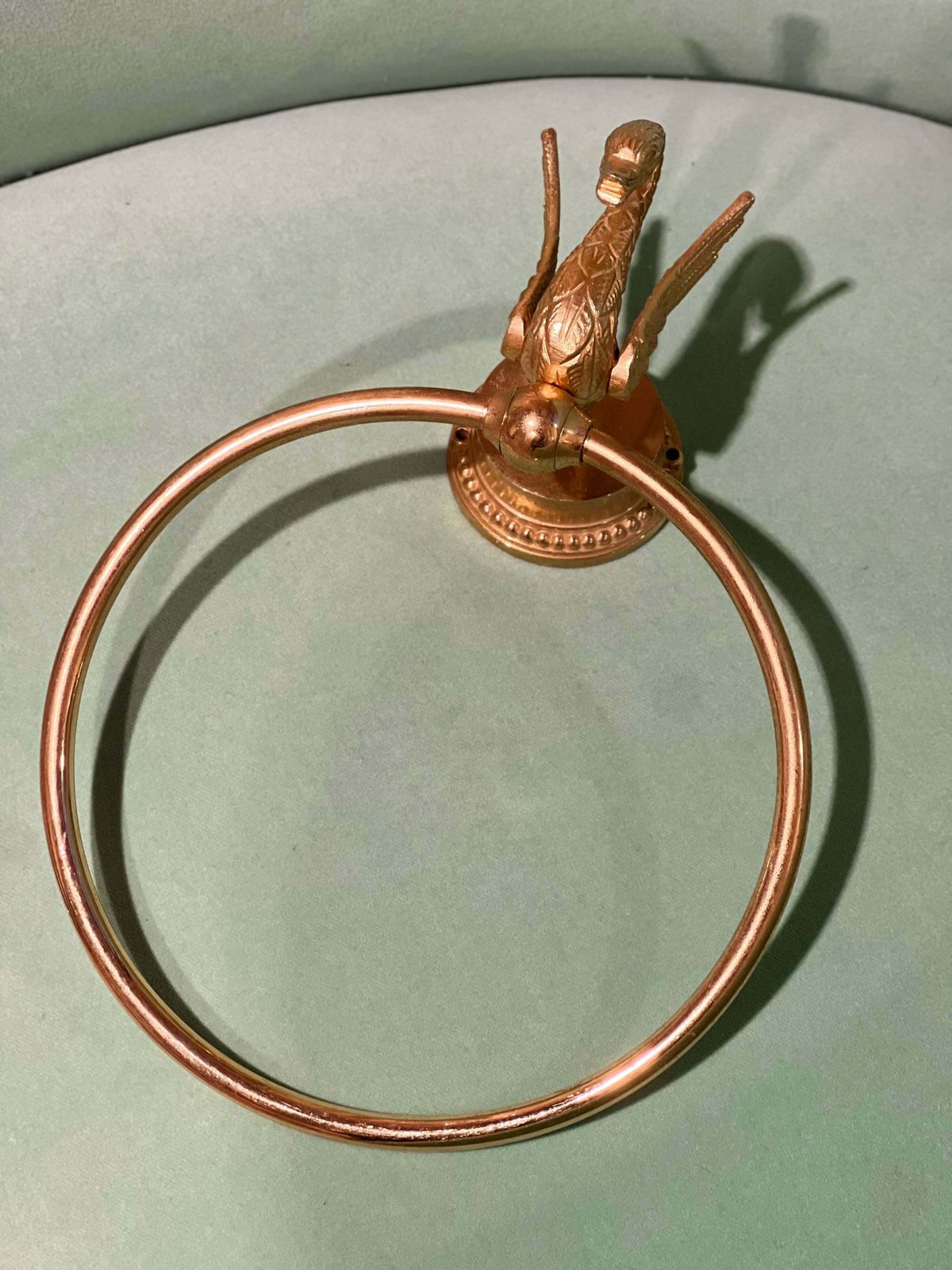 Italian Gold Plated Swan Towel Holder C.1970 photo Furniture