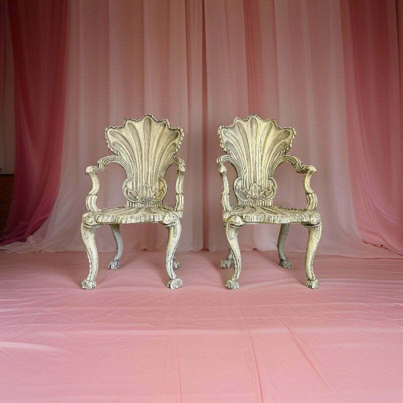 Pair Of Venetian 19th Century Grotto Chairs