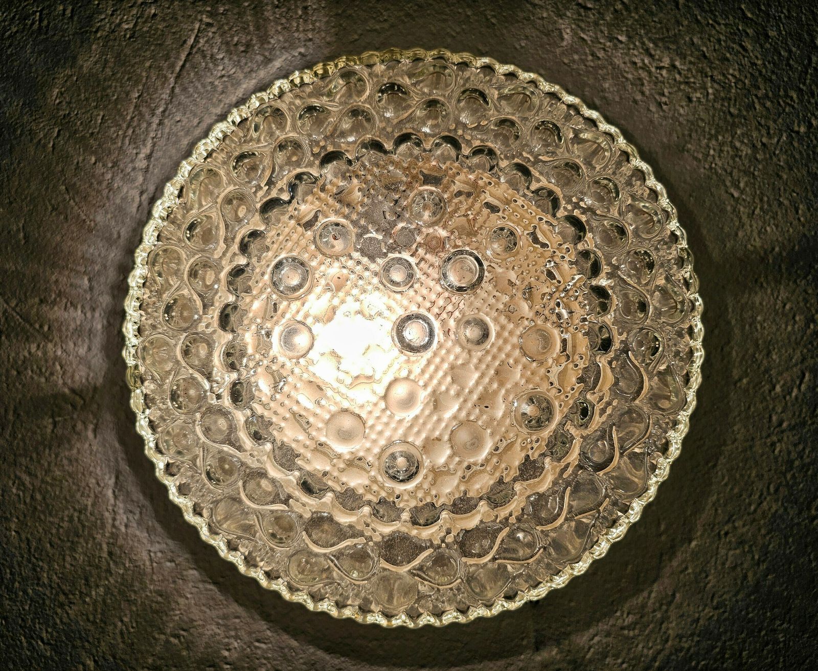 Mid Century Modern Bubble Glass Flush Mount By Motoko Ishii For Staff / Made In Germany In 1960s