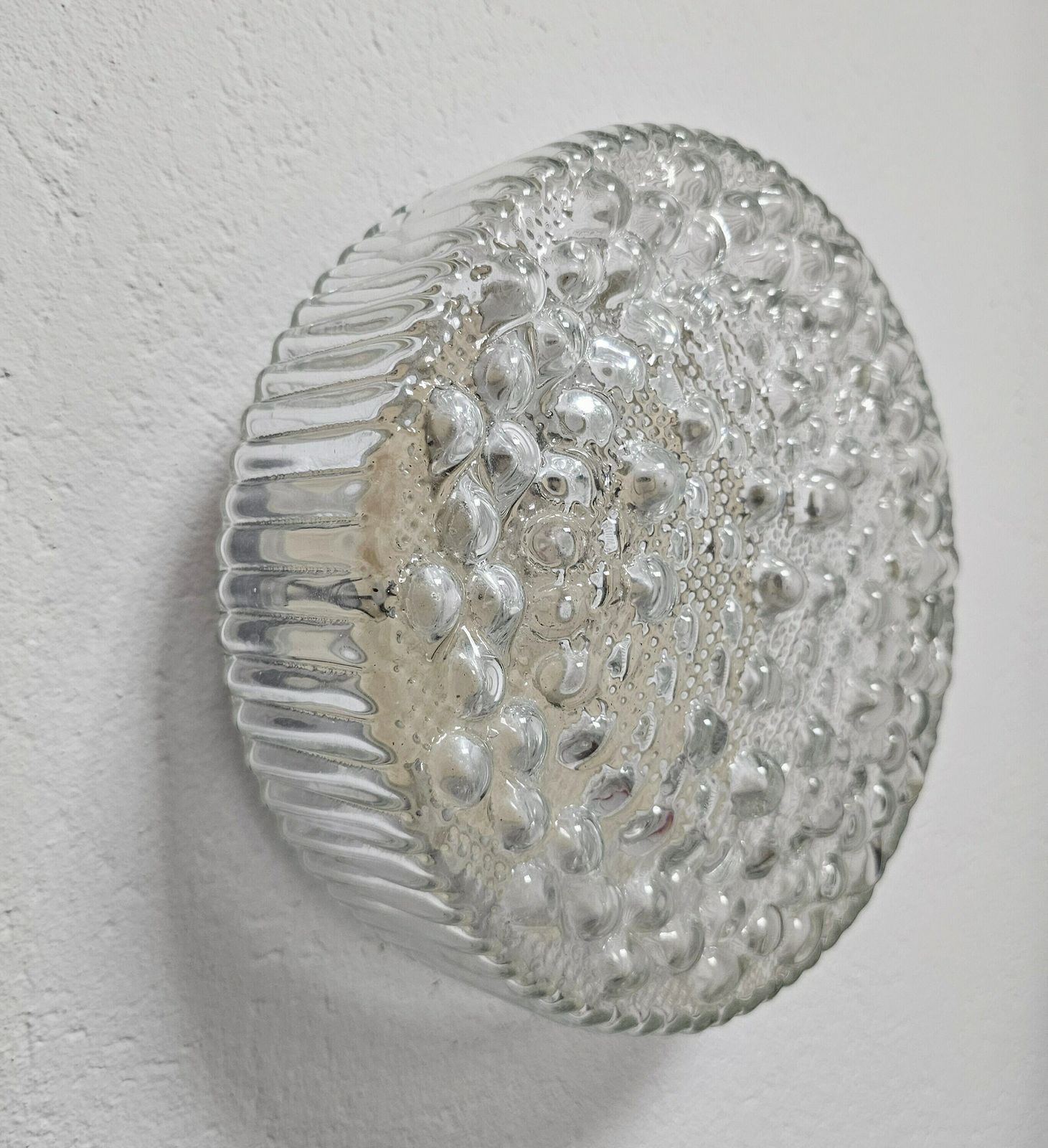 Mid Century Modern Bubble Glass Flush Mount By Motoko Ishii For Staff / Made In Germany In 1960s photo Lighting
