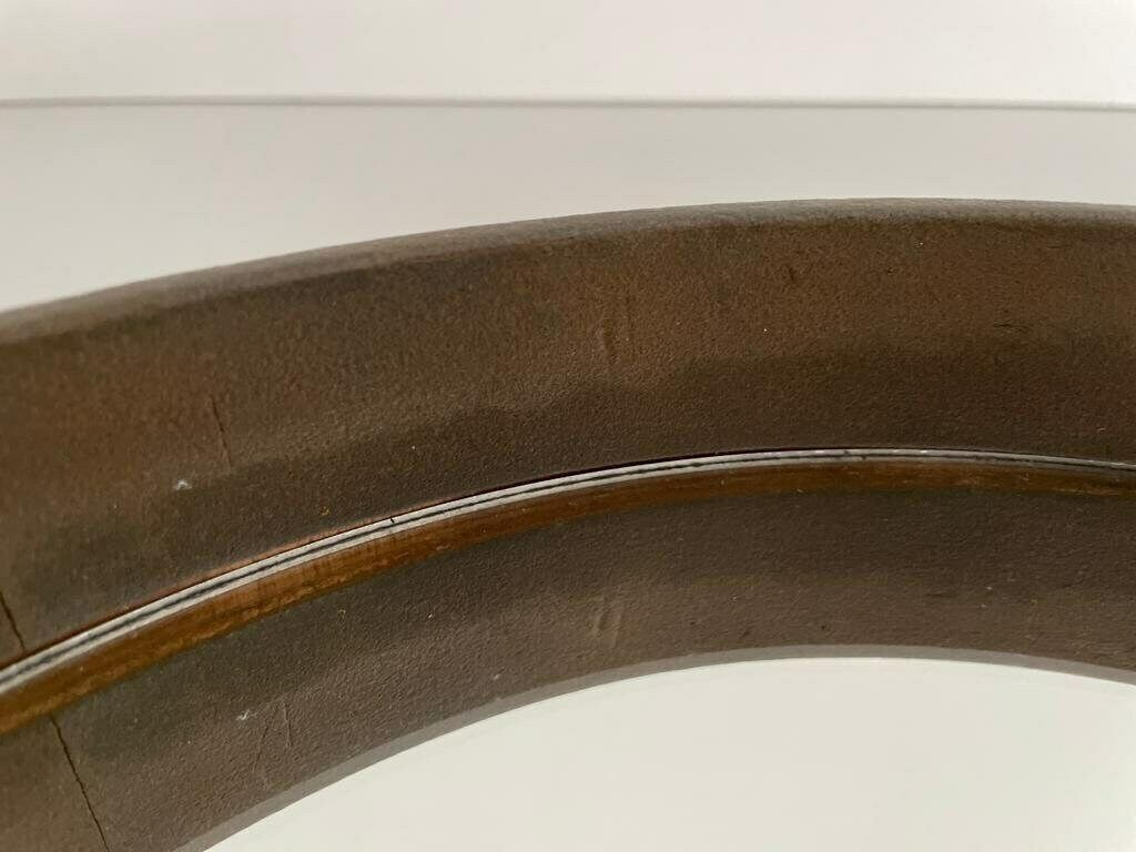 Italian Round Leather Wall Mirror With Leather Strap, 1960s, Italy photo vintage