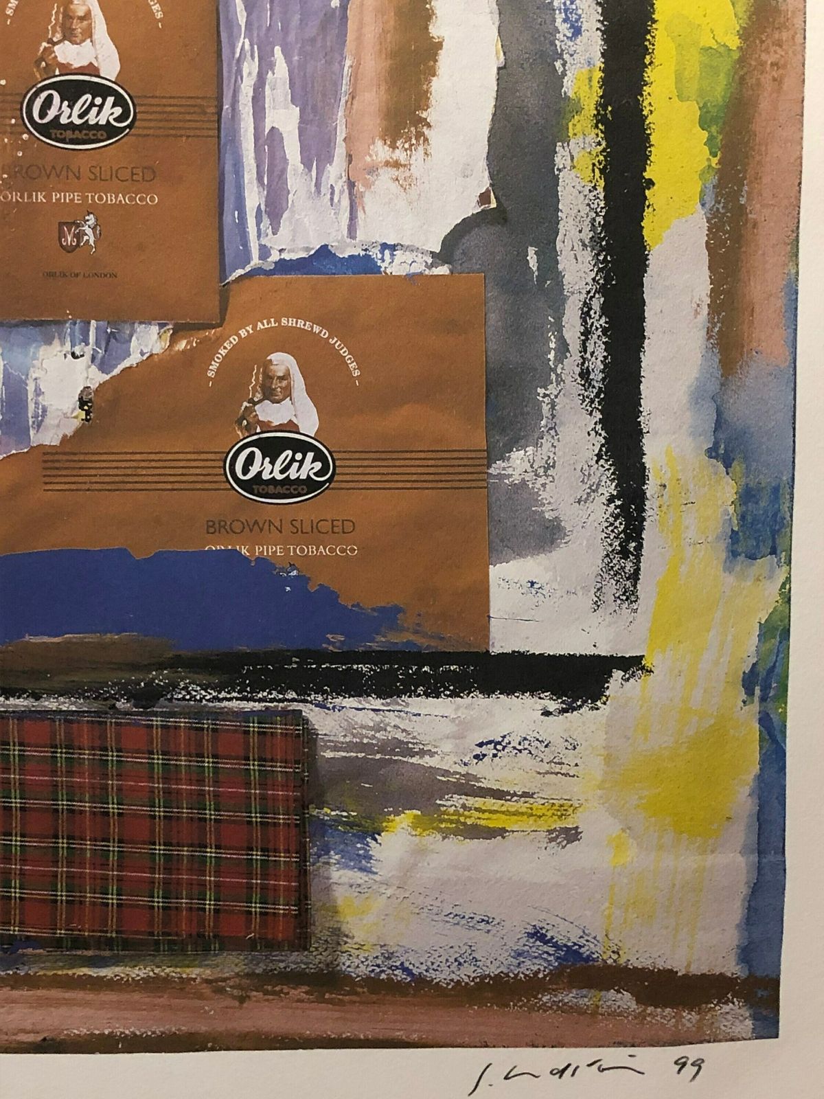 Original Danish Abstract Vintage Signed Print From 1999 By Steen Lundstrøm (B.1945) photo buy