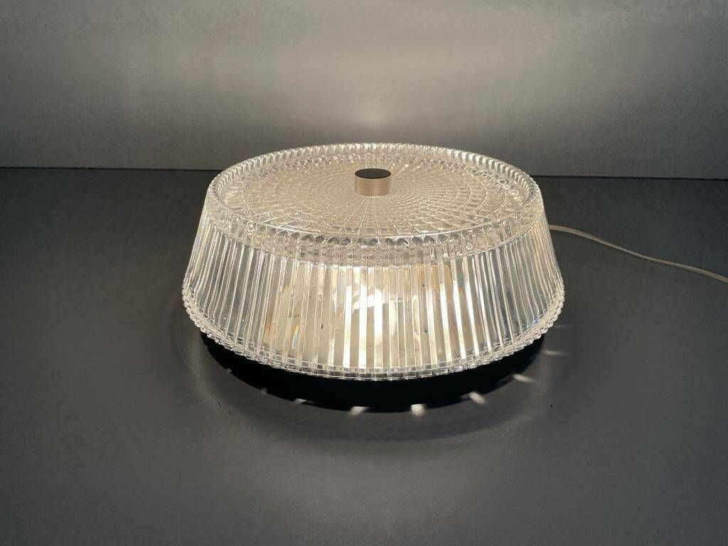 Italian Design Crystal Glass Flush Mount Ceiling Lamp, 1960s, Italy photo furniture