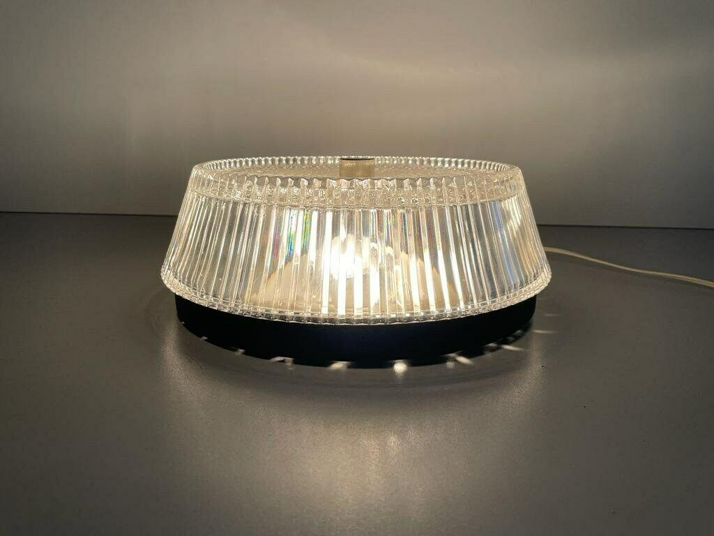 Italian Design Crystal Glass Flush Mount Ceiling Lamp, 1960s, Italy photo vinterior