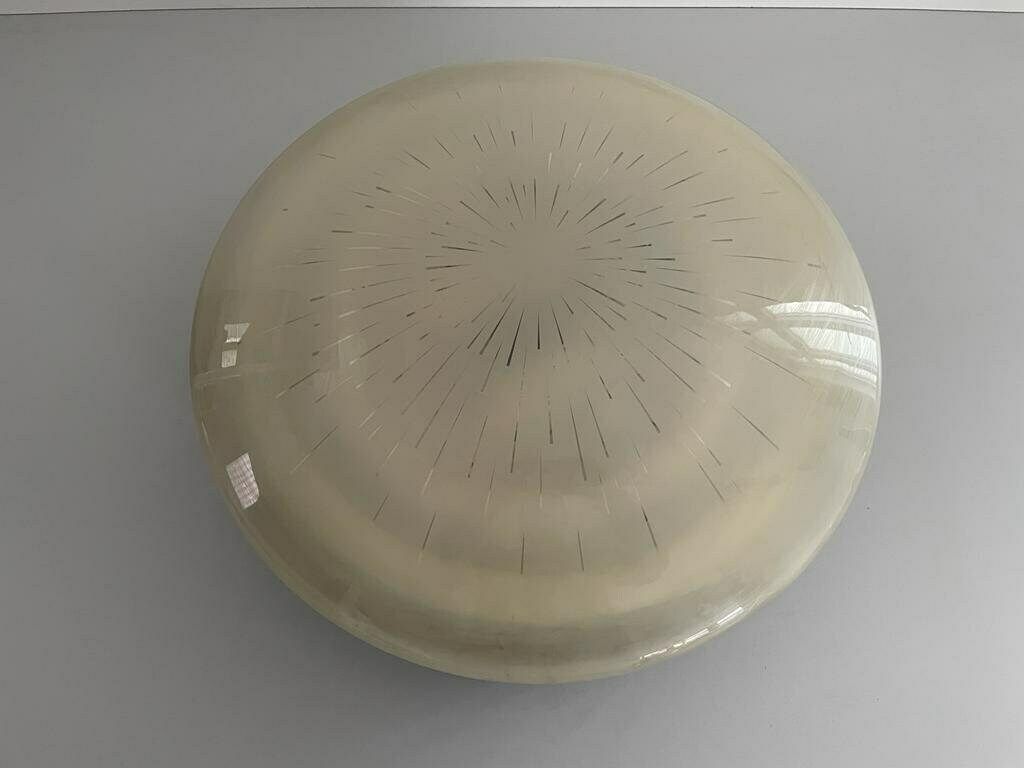 Italian Black White Metal Body And Plexiglass Mushroom Flush Mount Ceiling Light, 1960s, Italy photo Lighting