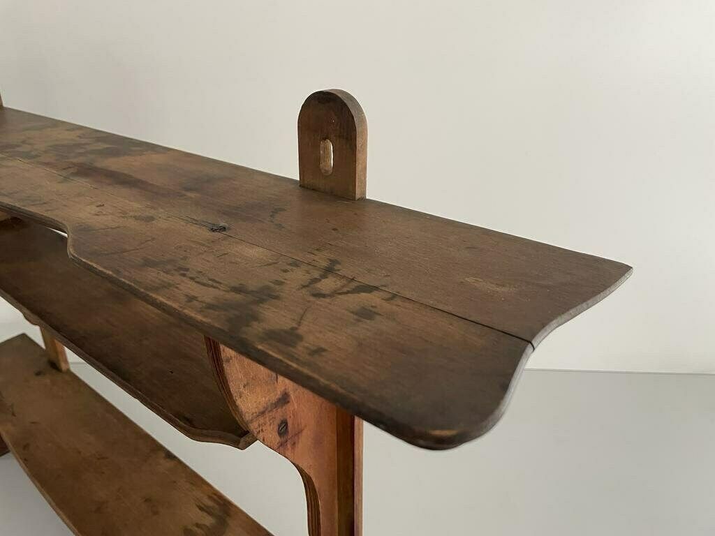Italian Art Deco 3 Layered Wood Wall Mounted Shelf, 1940s, Italy photo buy