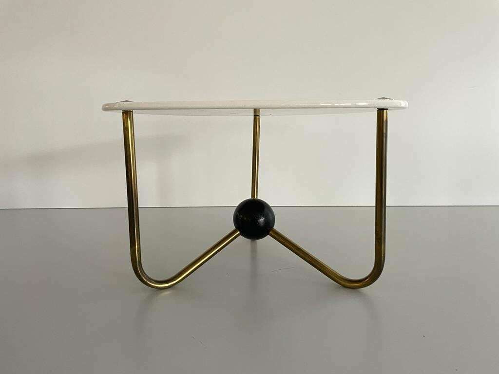 Mid Century Modern Illustrated Ceramic Top Atomic Design Plant Stand, 1950s, Germany photo Furniture