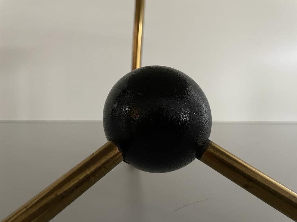 Mid Century Modern Illustrated Ceramic Top Atomic Design Plant Stand, 1950s, Germany photo vintage