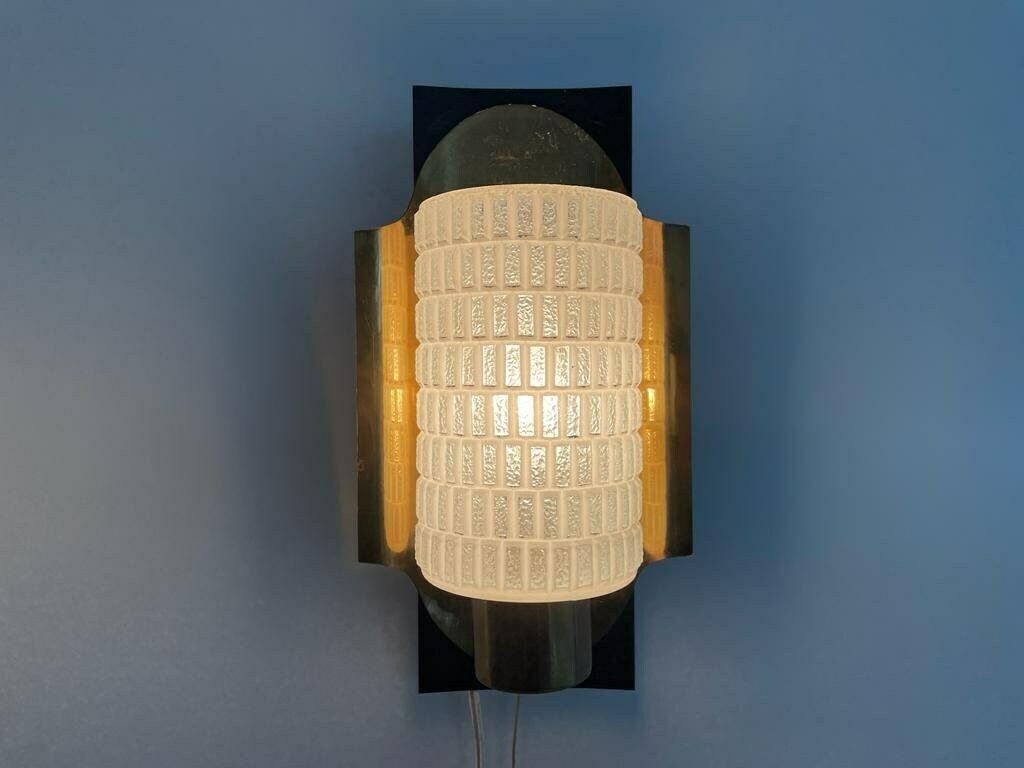 photo furniture Mid Century Textured Glass & Brass Pair Of Sconces, 1950s, Germany