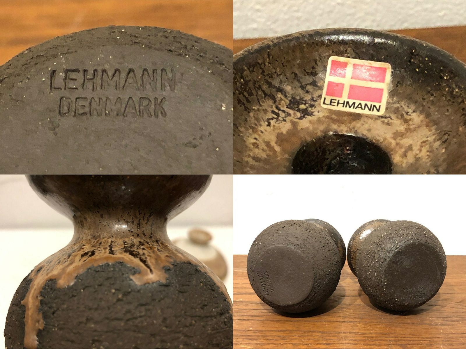 photo furniture Collection Of Three Danish Design Mid Century Candlesticks And Vase Fine Art Ceramic Pieces From Kamo And Lehmann