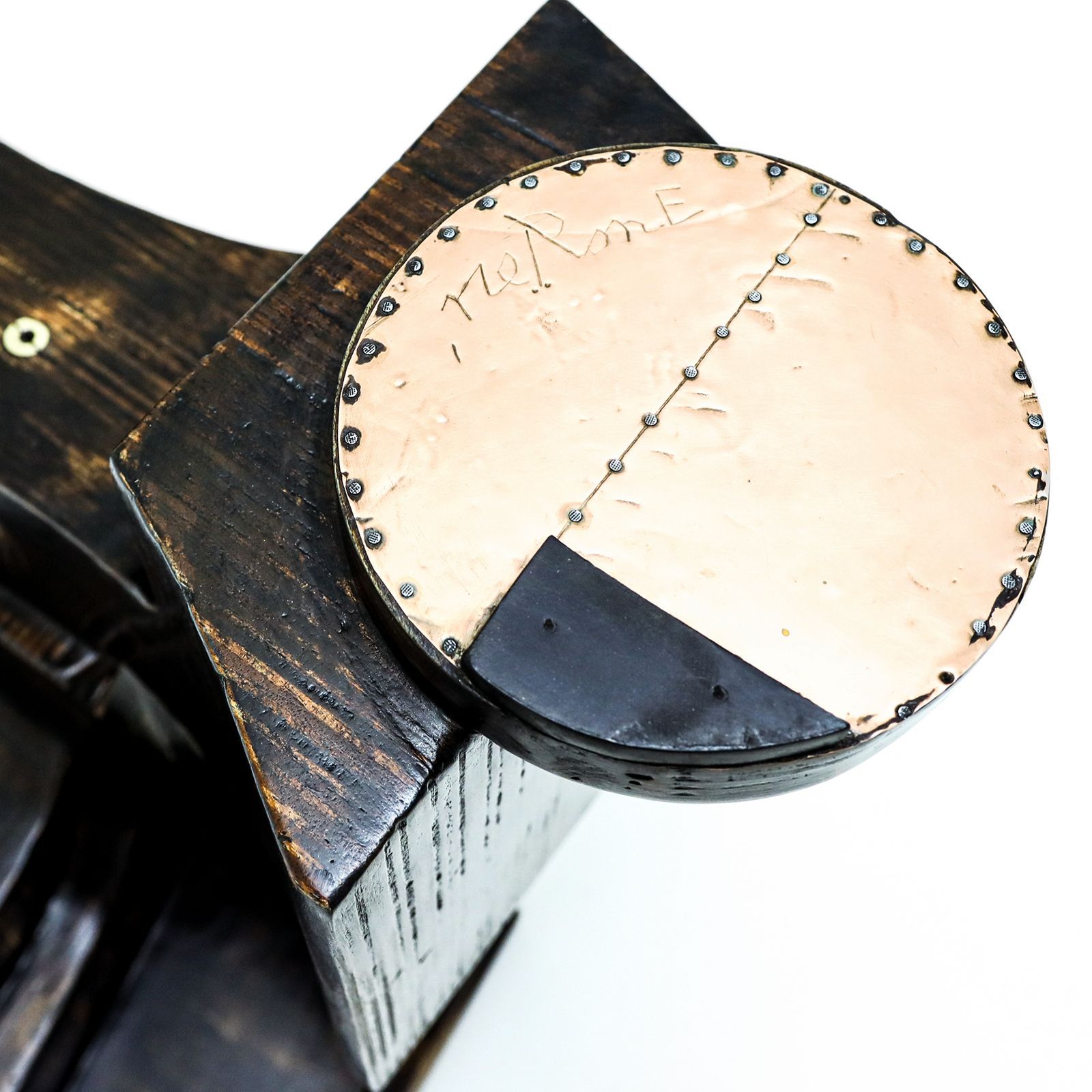 photo for sale Brutalist Wooden And Glass Dining Table By Nerone, Giovanni Ceccarelli, Co Founder Gruppo Np2