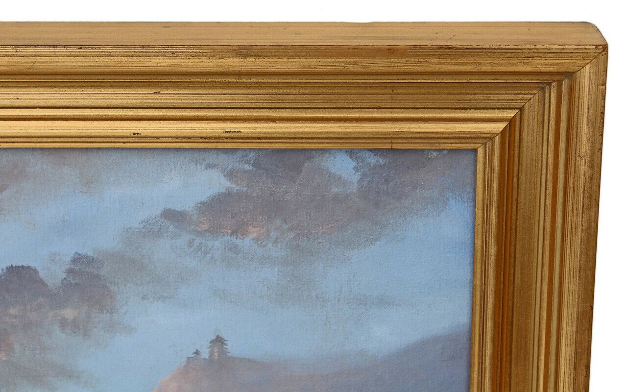 Naval Majesty: M J Whitehand's High Quality Large Oil Painting Of Hms Hermes Aircraft Carrier photo vinterior