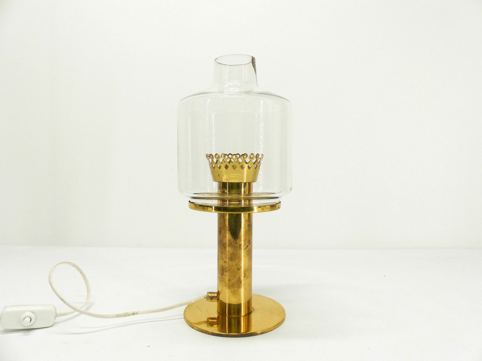 Scandinavian Lamp Hans Agne Jakobsson Brass And Glass B 102