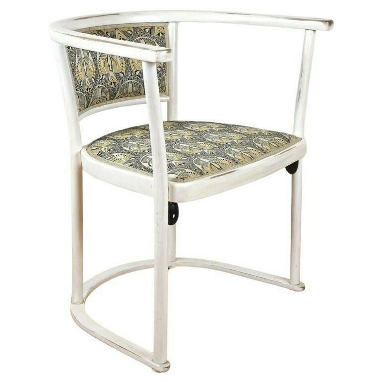 White Art Nouveau Armchair By Marcel Kammerer, Early 20th Century, At Ca. 1908