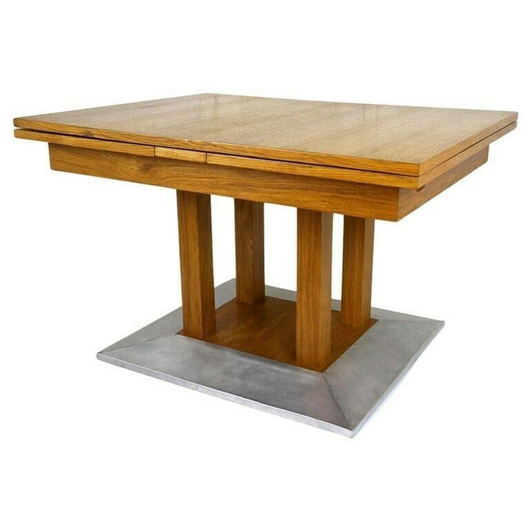 20th Century Extendable Oakwood Dining Table By Josef Hoffmann, At Ca. 1905