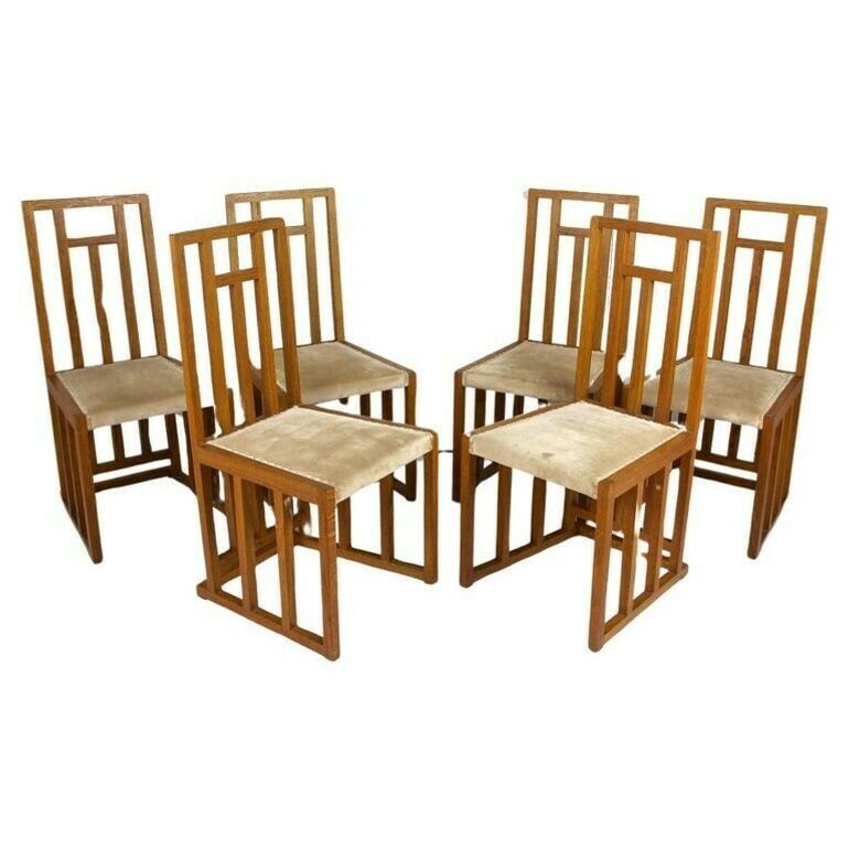 Set Of 6 Art Nouveau Dining Chairs By Josef Hoffmann, 20th Century, At Ca. 1901