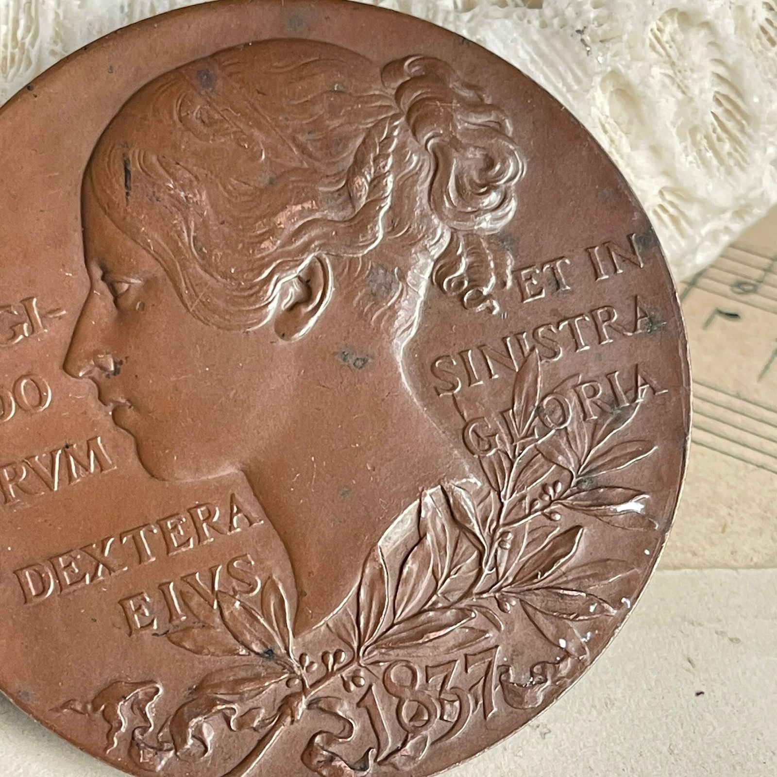 Antique 1897 Queen Victoria. 1837 To 1898 Jubilee Bronze Medal. Collectable photo for sale