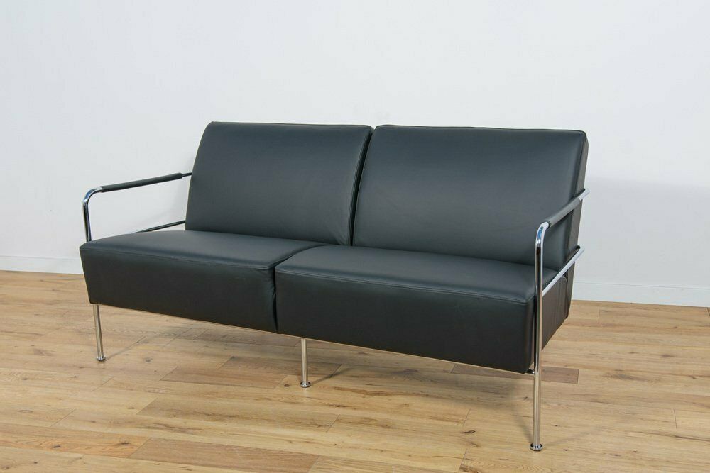 Swedish Leather Sofa And Armchair By Gunilla Allard For Lammhults, 1990s, Set Of 2 photo buy