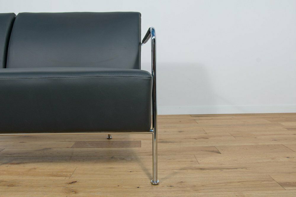 photo vinterior Swedish Leather Sofa And Armchair By Gunilla Allard For Lammhults, 1990s, Set Of 2
