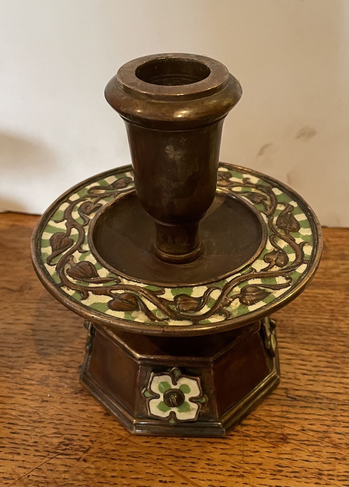 Pair Of Arts And Crafts Candlesticks By Nelson Dawson photo for sale