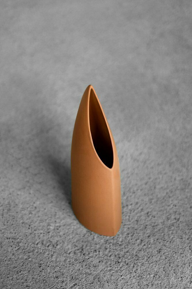 Mid Century German Modern Stoneware Brick Red Vase From Asa Selection, 1980s