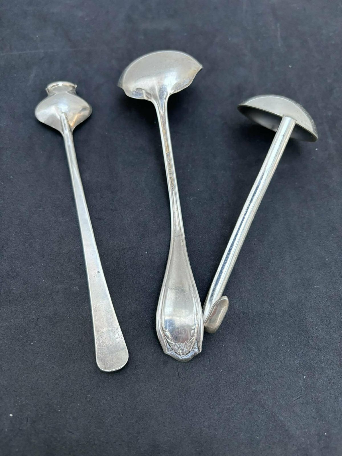photo for sale Spoons Set 3 Victorian Silver Plated Sauce Spoon W Rogers Cherry Antique Collector Gift For Collection English Tableware Flatware