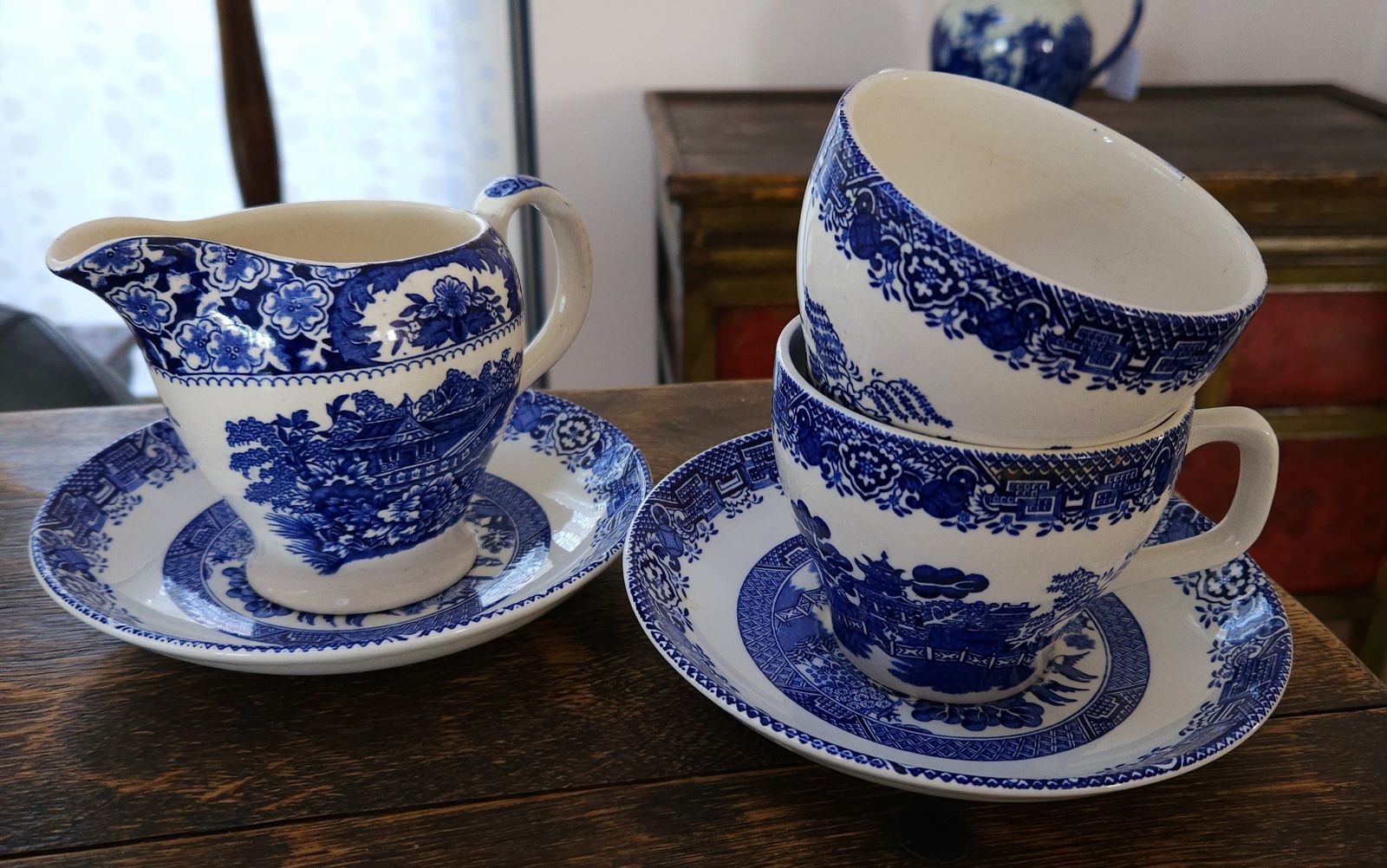 Pair Of Woods Old Altonware Cup & Saucer Sets With Matching Cream Jug photo for sale