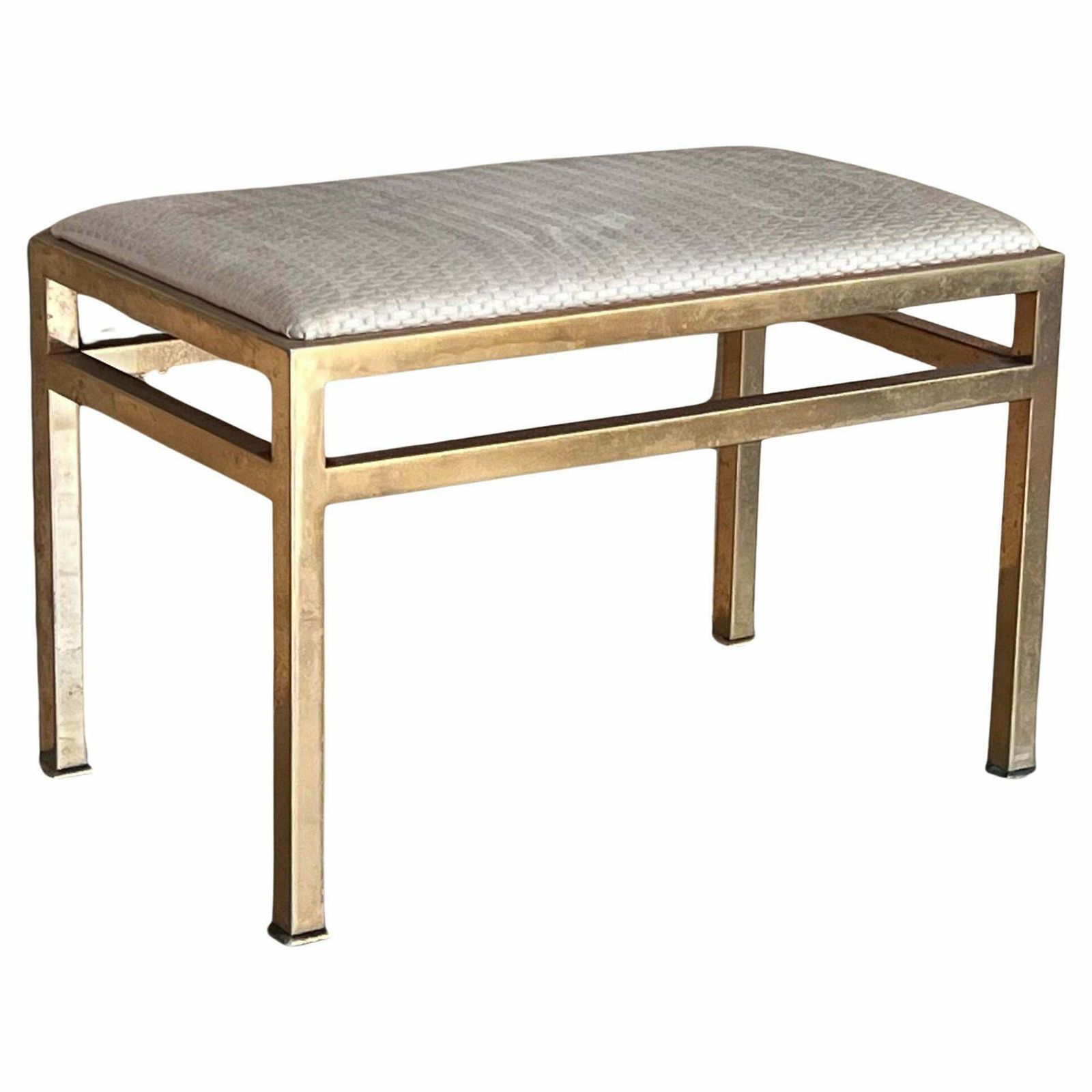 Banc ou tabouret mid-century en laiton, années 1970 photo vinterior