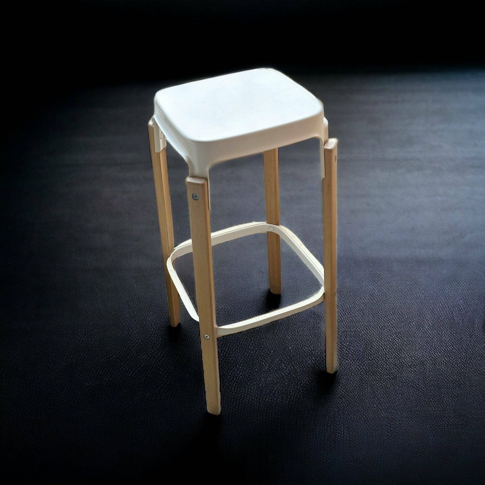 Magis Bouroullec Steelwood Bar Stool Metal White Natural Wood & Metal Set Of 4 photo Furniture