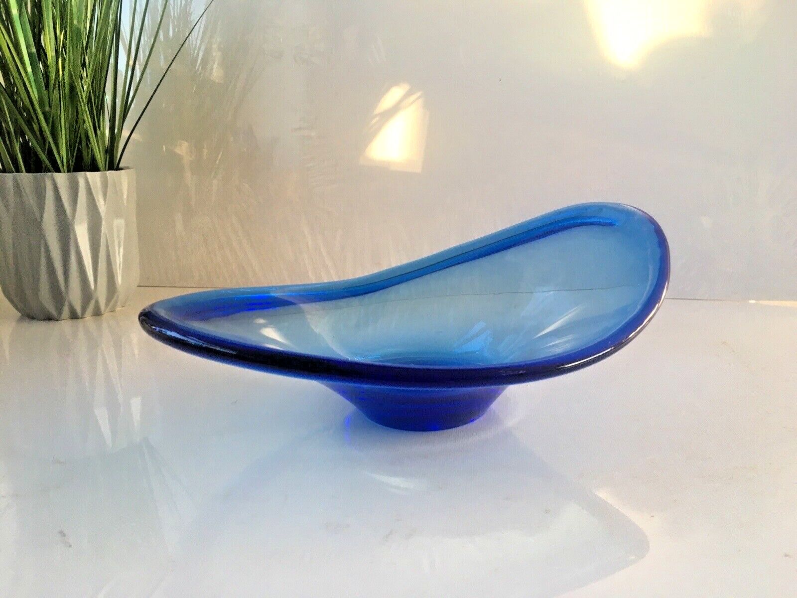 Freeform Art Glass Bowl Mid Century Modern Danish Holmegaard Selandia Per Lutken Ikea Snits Lotta Pettersson