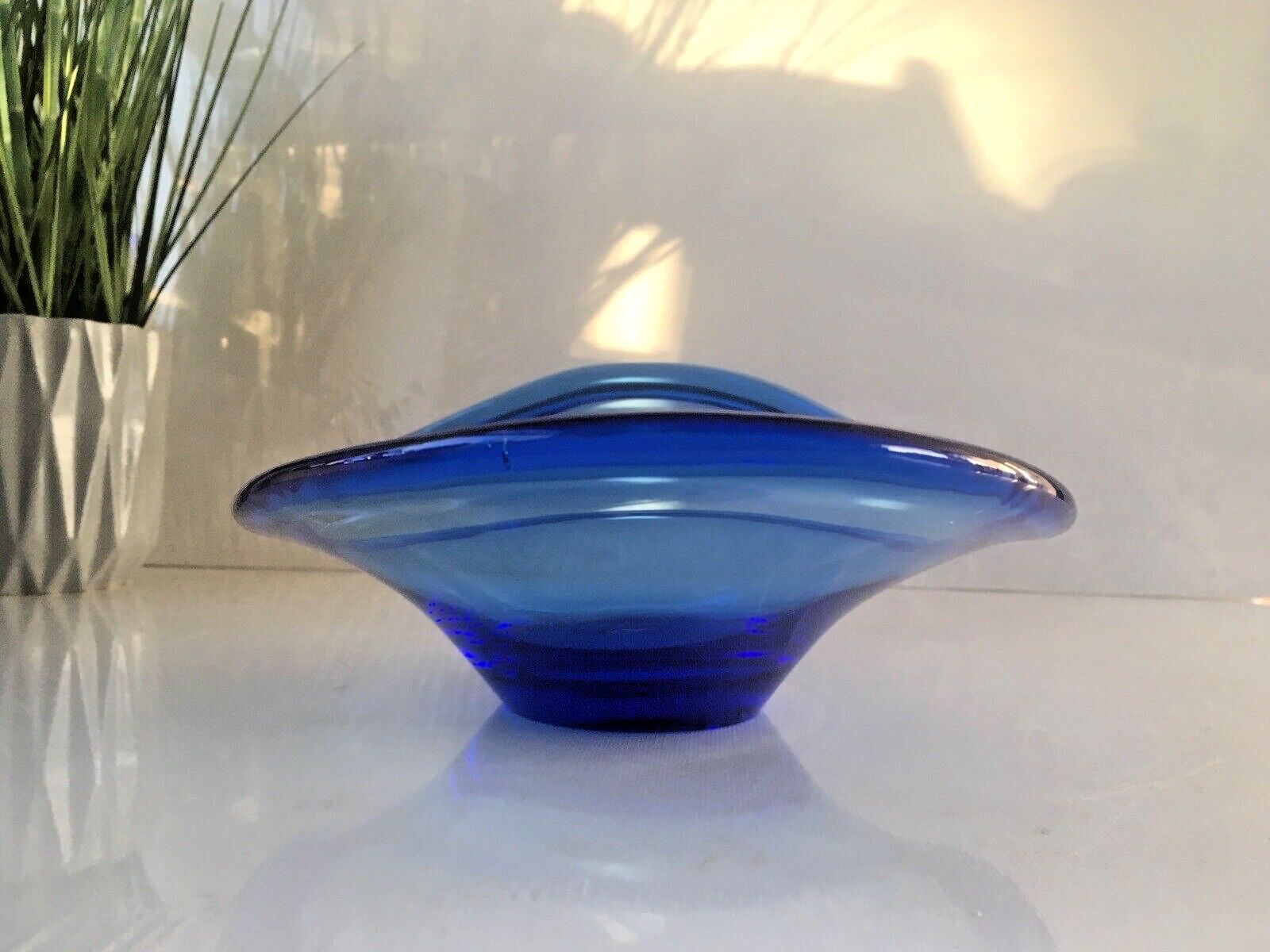 Freeform Art Glass Bowl Mid Century Modern Danish Holmegaard Selandia Per Lutken Ikea Snits Lotta Pettersson photo buy