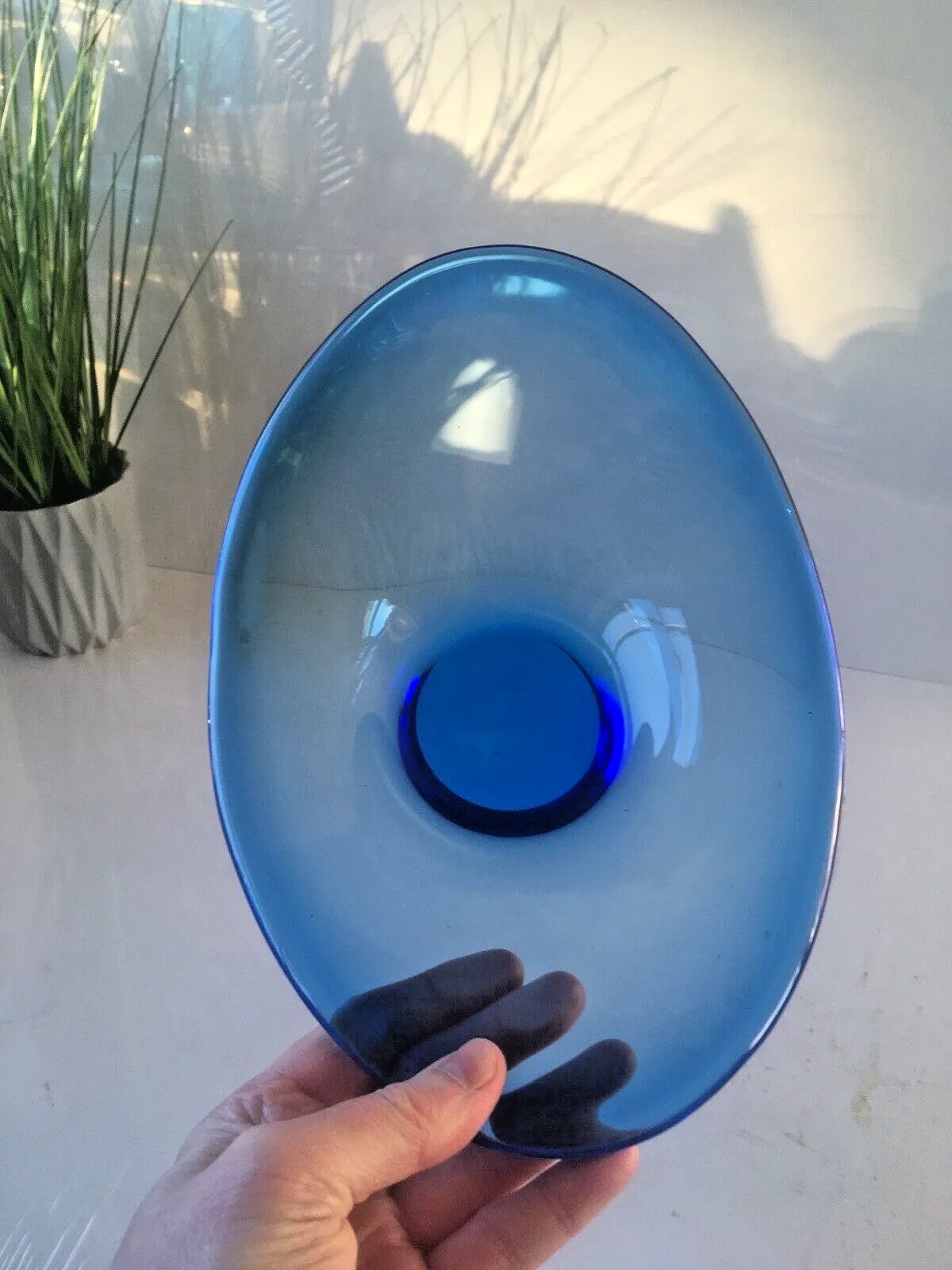Freeform Art Glass Bowl Mid Century Modern Danish Holmegaard Selandia Per Lutken Ikea Snits Lotta Pettersson photo vintage