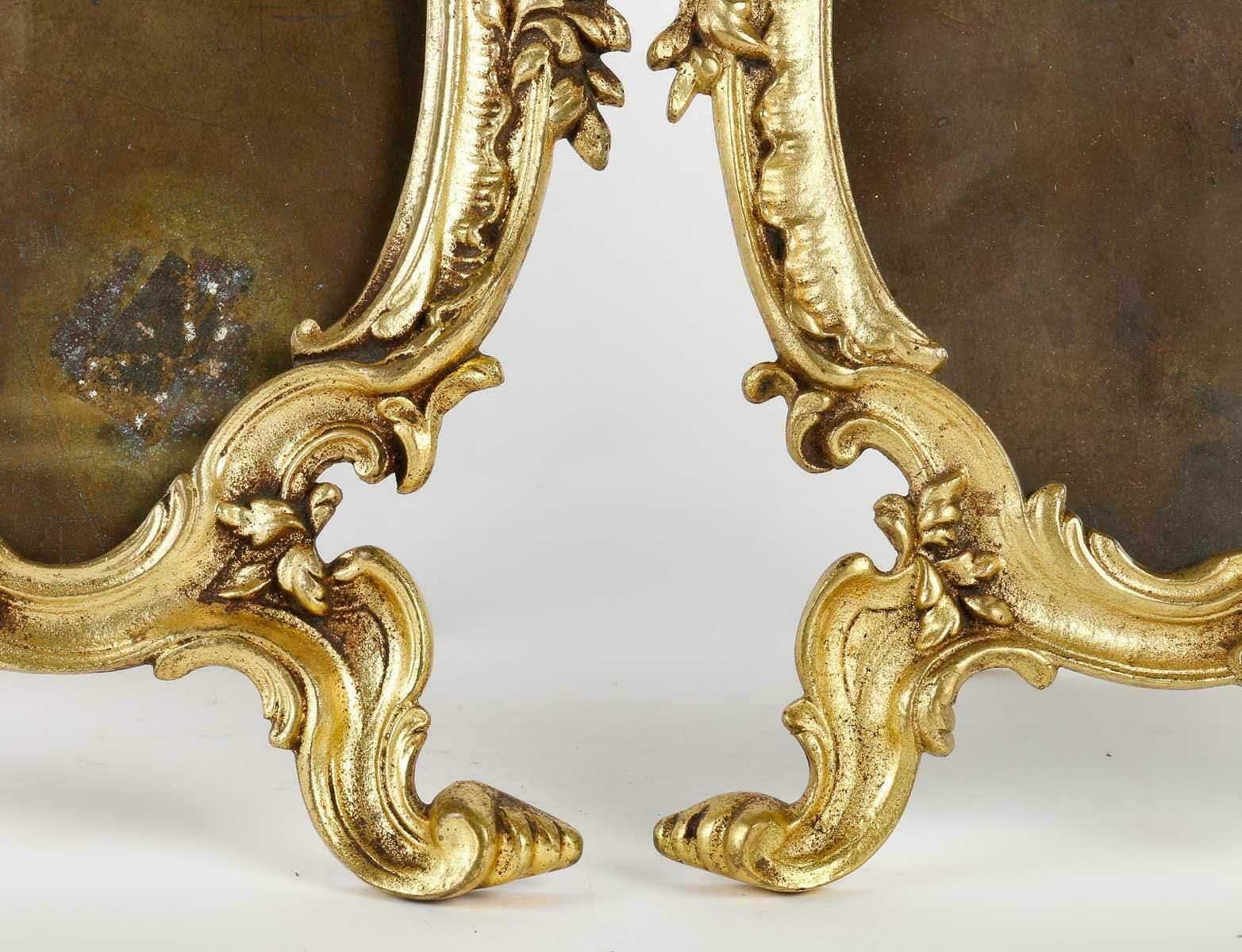 Pair Of Bronze Photo Frames, Napoleon III Period. photo furniture