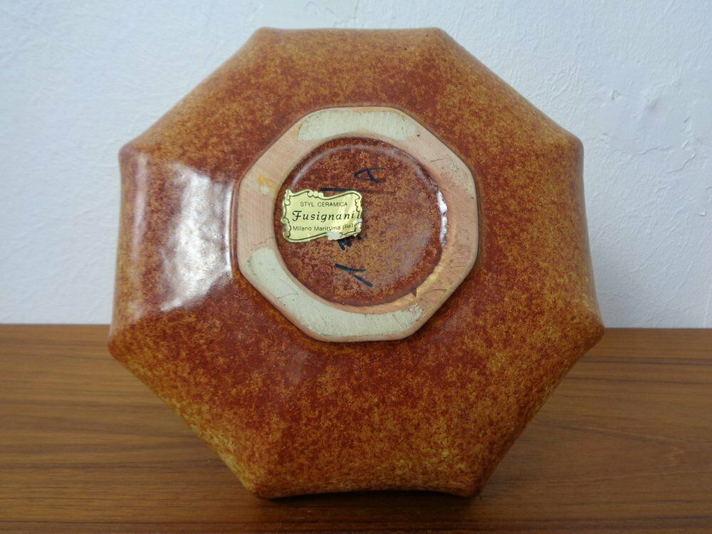 Home Decor Italian Ceramic Vase By Roberto Rigon For Bertoncello, 1960s photo