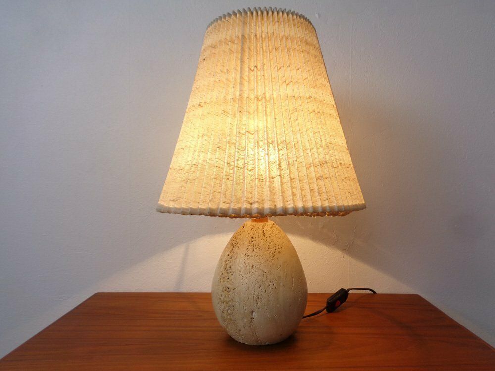 Italian Travertine Table Lamp, 1970s photo furniture