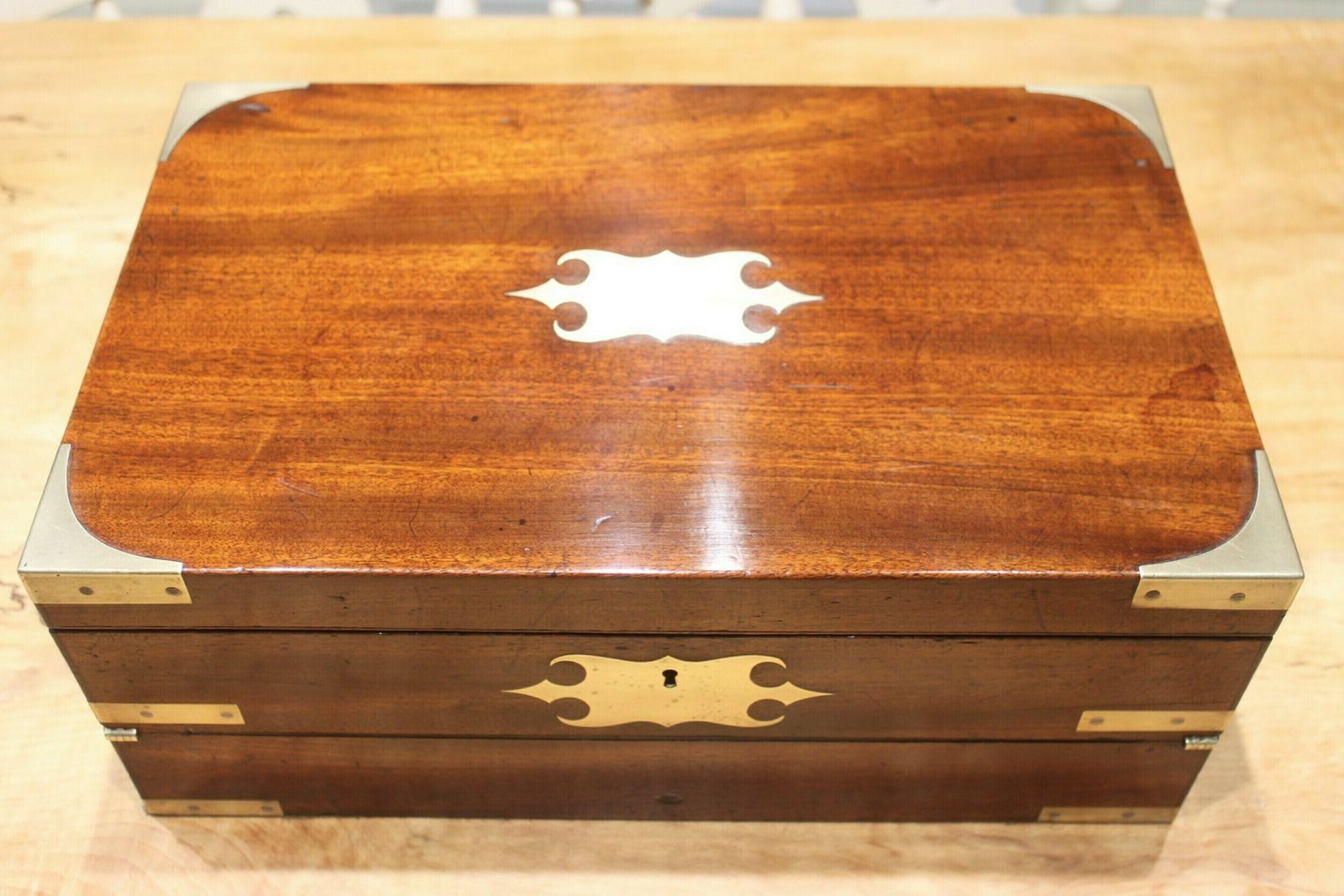 Late Georgian Mahogany Campaign Bi Fold Writing Slope