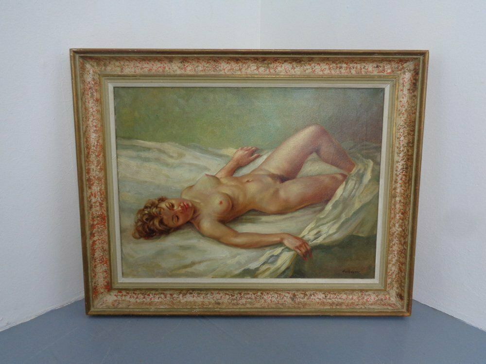 Nussbaumer, Nude Painting, 1930s, Oil On Canvas, Framed