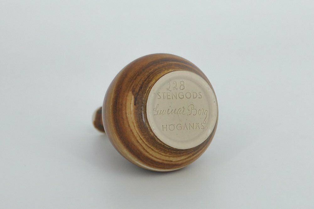 Small Mid Century Scandinavian Modern Honey Stoneware Vases By Gunnar Borg For Höganäs Ceramics, 1960s, Set Of 4 Small Mid Century Scandinavian Modern photo for sale