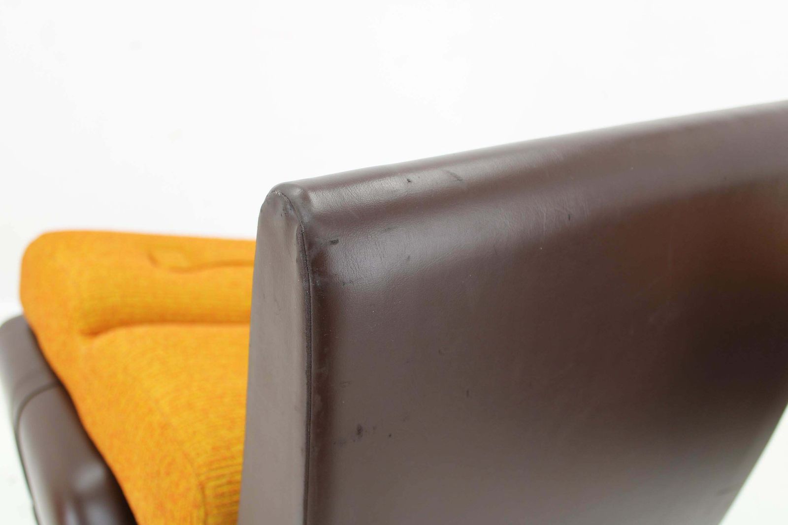 photo for sale 1970's Pair Of Leatherette And Fabric Armchairs, Czechoslovakia
